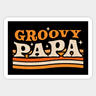 Groovy Papa 1970's Hippie Retro Vintage Fathers Day Magnet